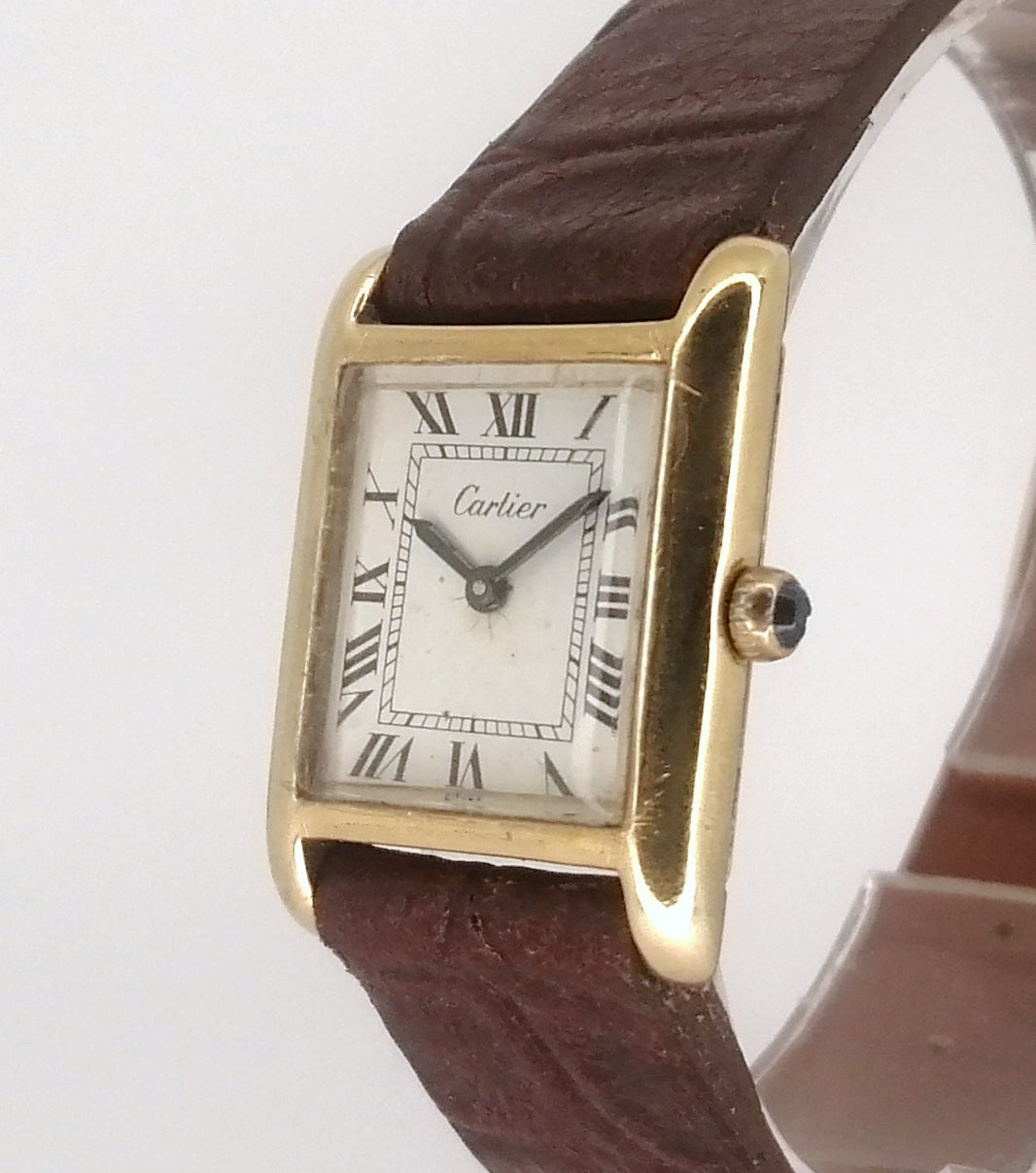 Vintage Cartier Tank 18K electroplated 21x28mm Hand winding Serviced