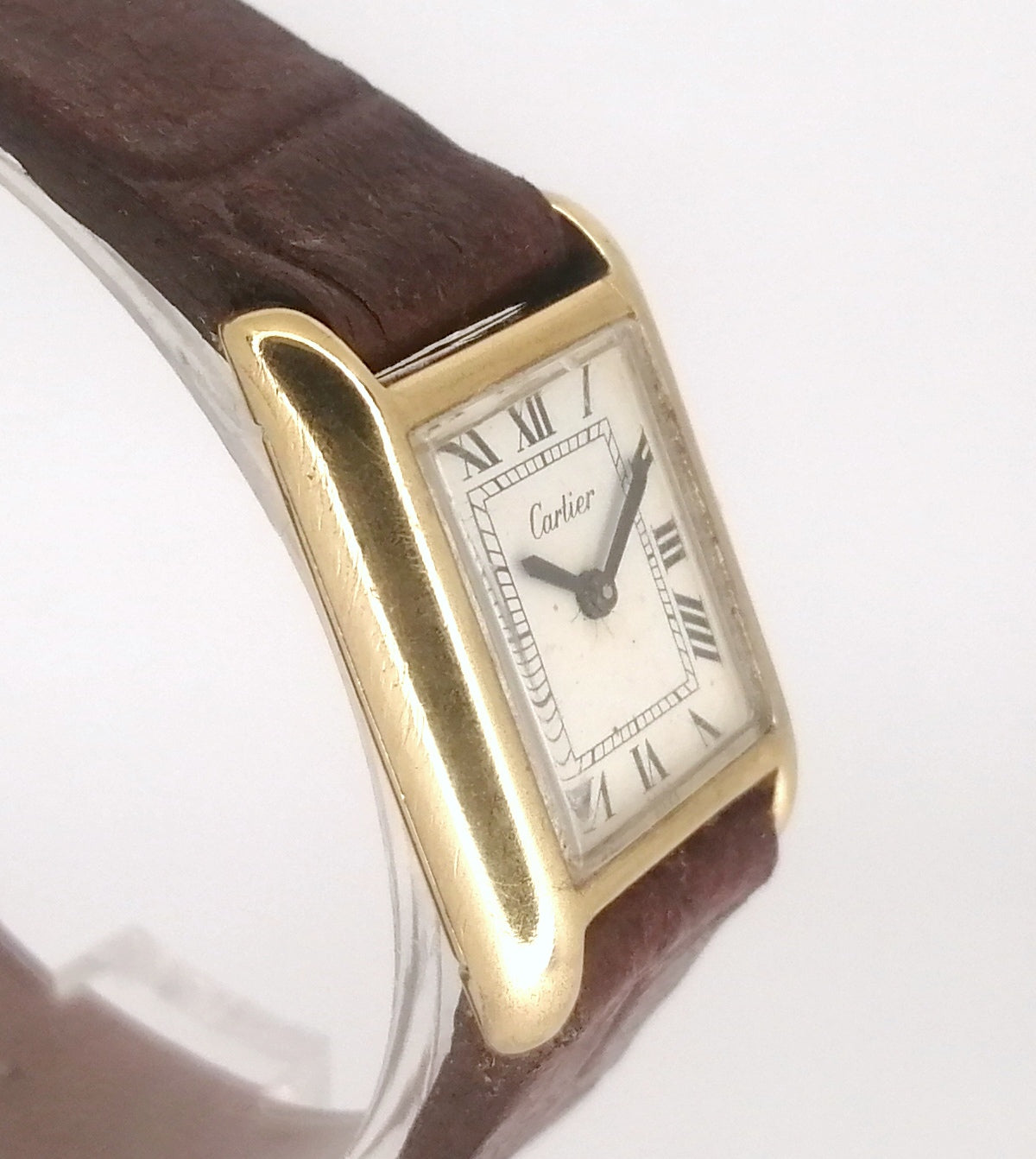 Vintage Cartier Tank 18K electroplated 21x28mm Hand winding Serviced
