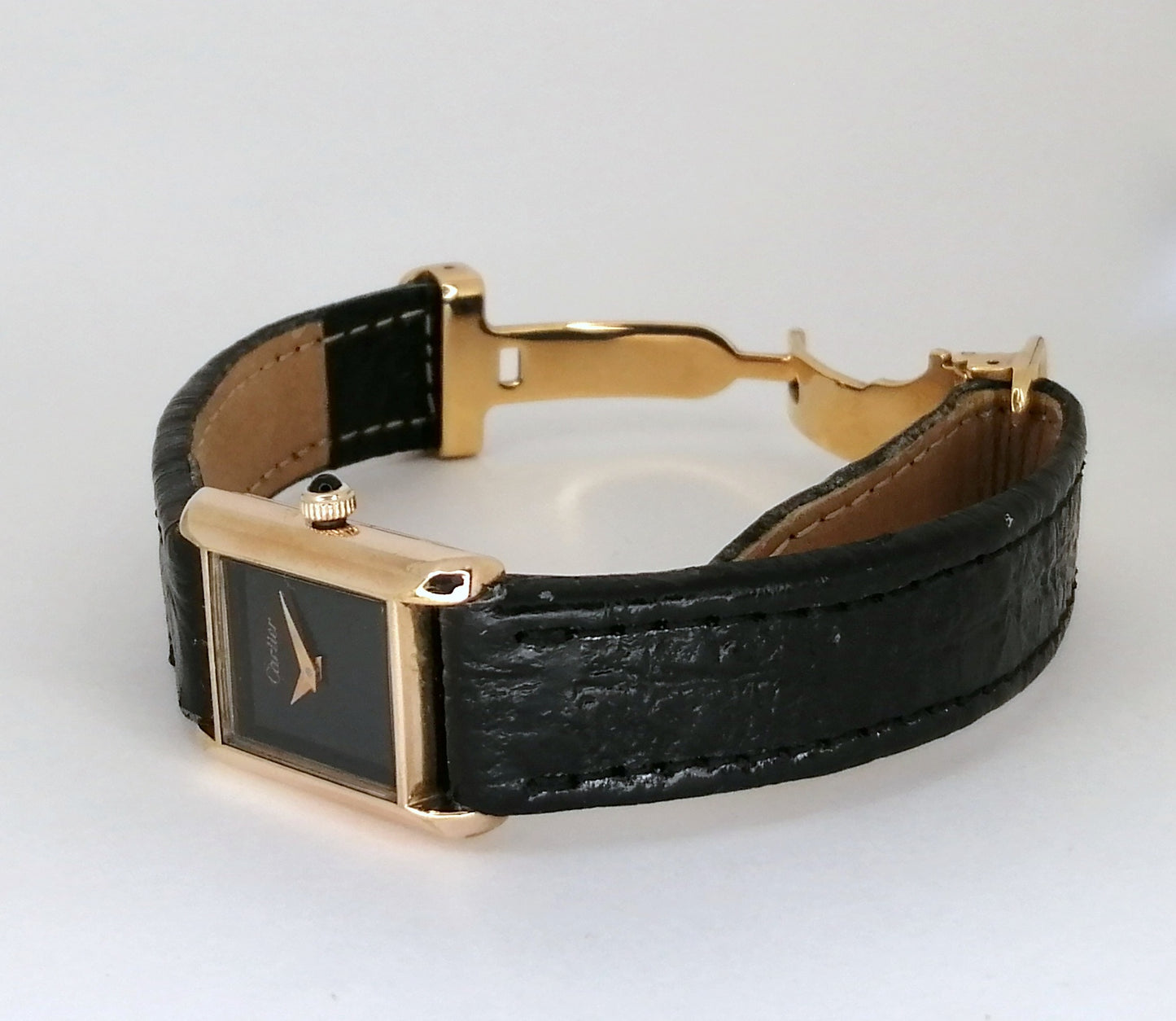 Cartier Tank Black 18K Electroplated 21mm X 28mm Hand winding Serviced