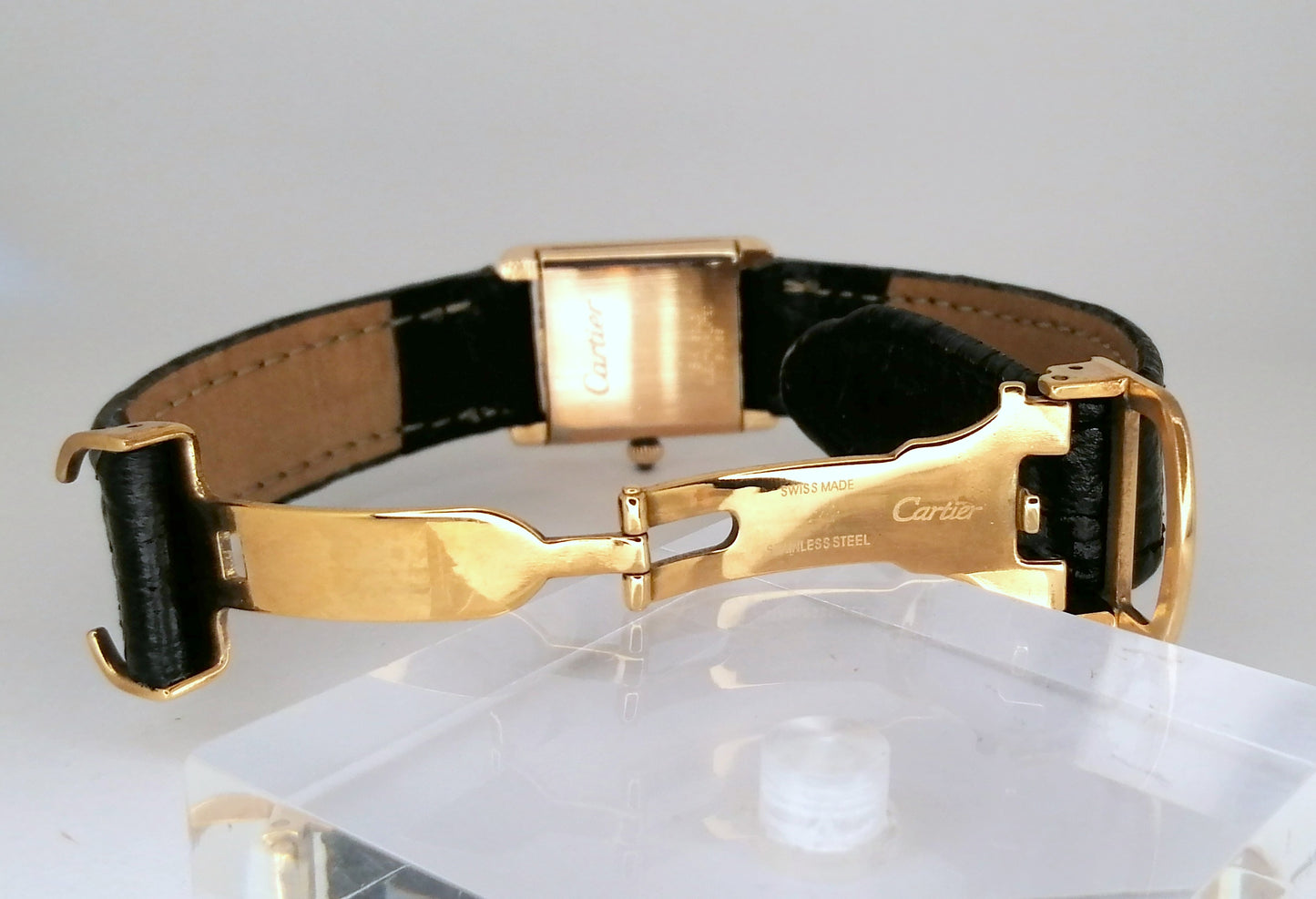 Cartier Tank Black 18K Electroplated 21mm X 28mm Hand winding Serviced