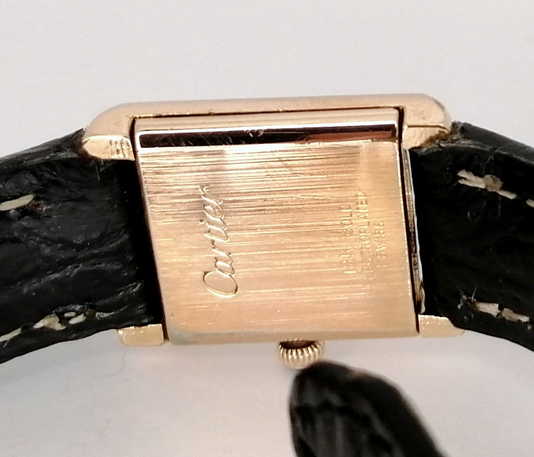 Cartier Tank Black 18K Electroplated 21mm X 28mm Hand winding Serviced